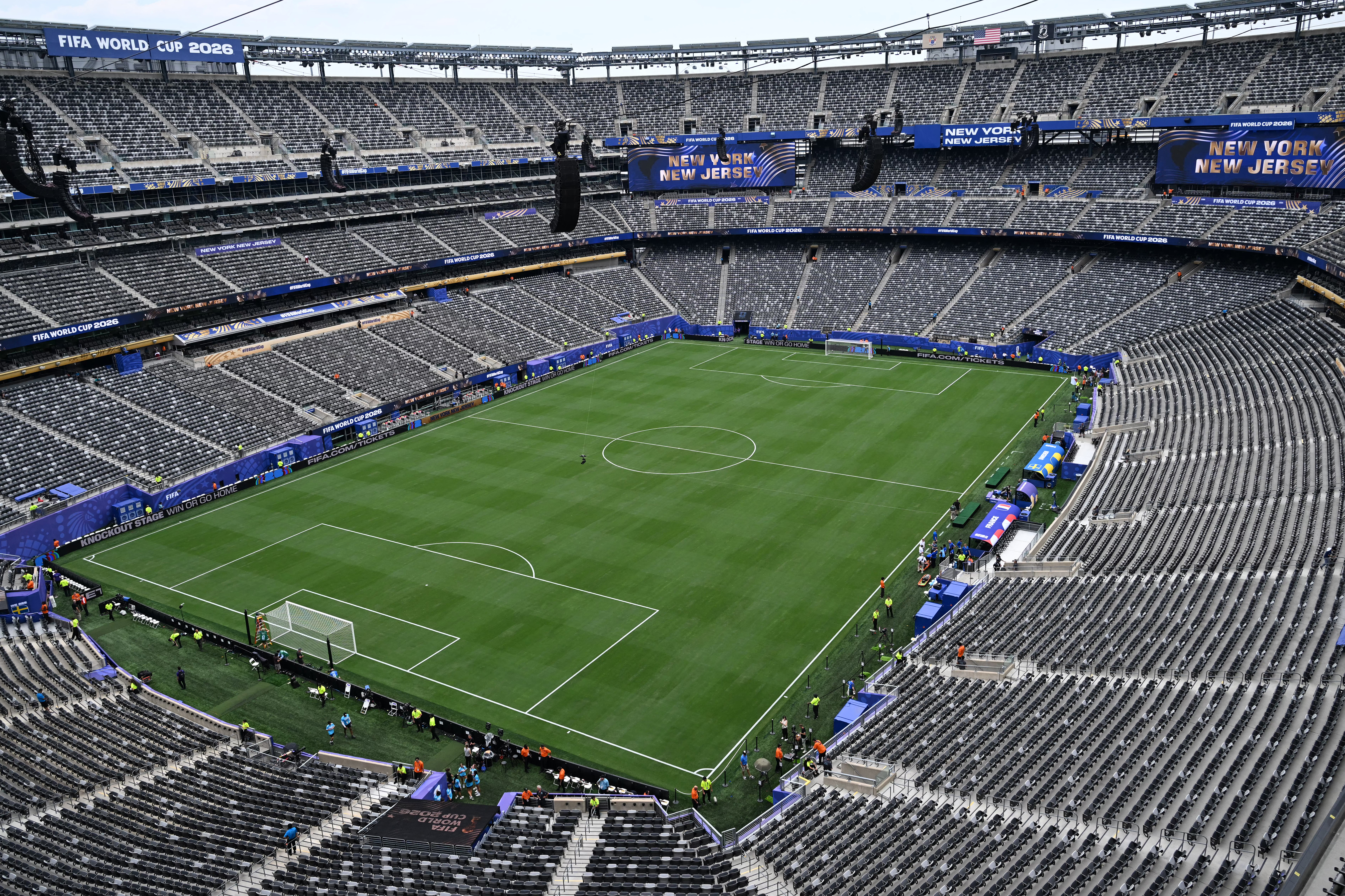 MetLife Stadium de Nueva Jersey, Nueva York, en Estados Unidos antes del juego entre Francia y Suecia por los 16avos de final de la Copa Mundial de la FIFA 2026.