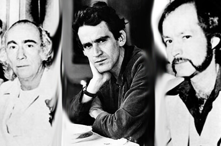 Elmo Valencia, Gonzalo Arango y Jotamario Arbeláez, creadores del Nadaísmo. / Cortesía