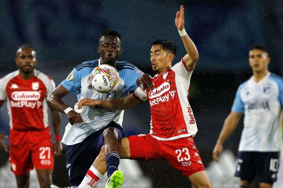 Santa Fe y Millonarios anoche en El Campín.