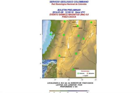 Sismo de 4.9 grados en la escala de Richter sacudió el occidente y centro de Colombia