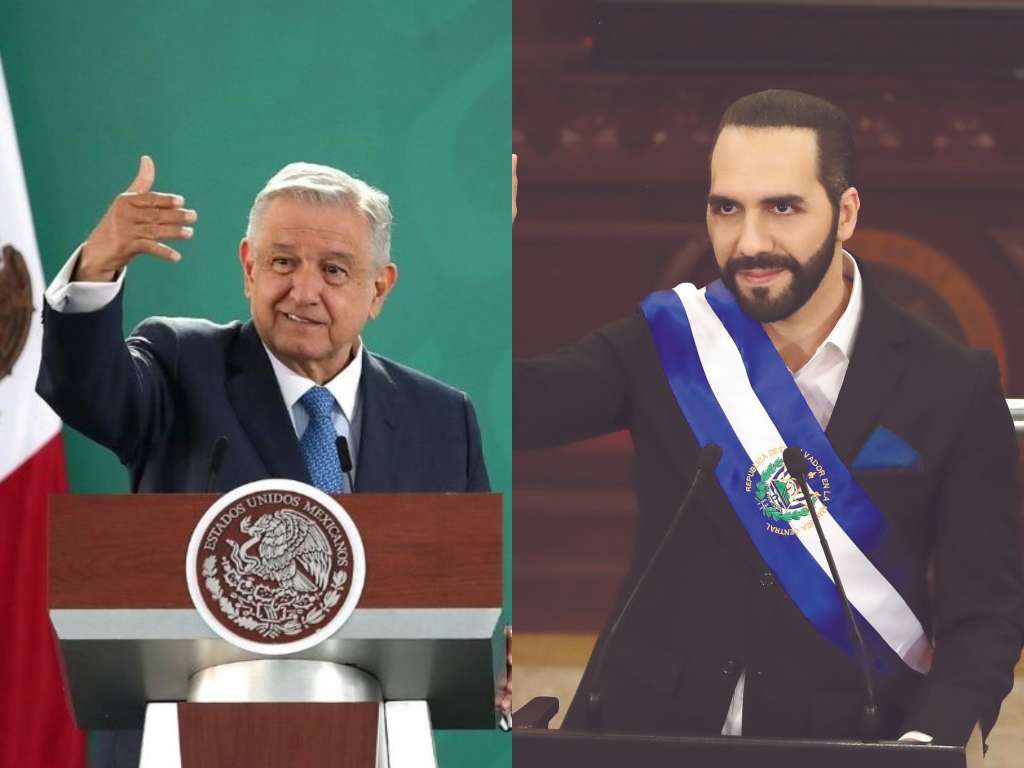 Andrés Manuel López Obrador (izq.), presidente de México, y Nayib Bukele (der.), presidente de El Salvador.