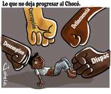 Caricatura: la corrupción en la política chocoana