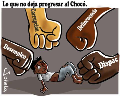Caricatura: la corrupción en la política chocoana