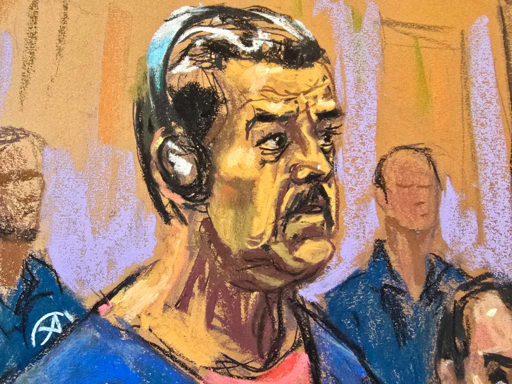 AME2481. NUEVA YORK (ESTADOS UNIDOS), 05/01/2026.- Fotografía de un dibujo realizado por la artista Jane Rosenberg donde aparece el presidente de Venezuela, Nicolás Maduro, compareciendo ante un tribunal federal este lunes, en Nueva York (EE.UU.). Tanto Maduro como su esposa se declararon no culpables de todos los cargos de los que les acusa y el mandatario afirmó que sigue siendo el presidente de Venezuela y que es "un prisionero de guerra" y ha sido "secuestrado". EFE/ Jane Rosenberg