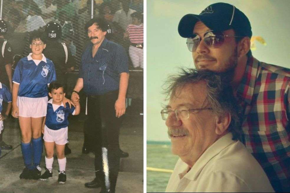 El historiador y estadígrafo Guillermo Ruiz junto a Daniel, su hijo menor.