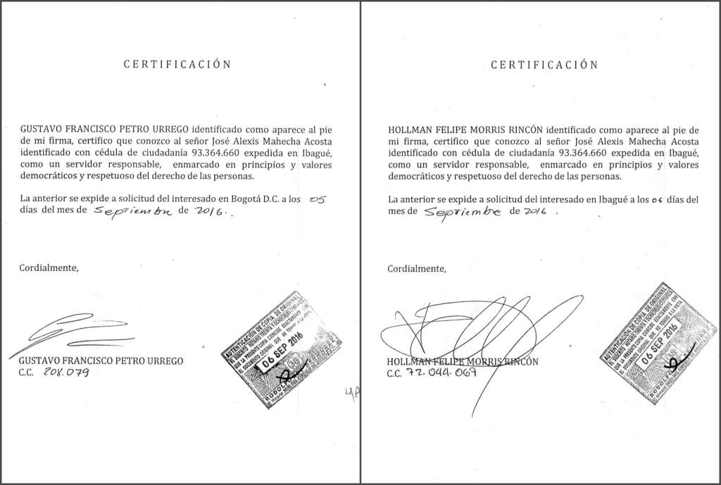 Certificaciones Mahecha