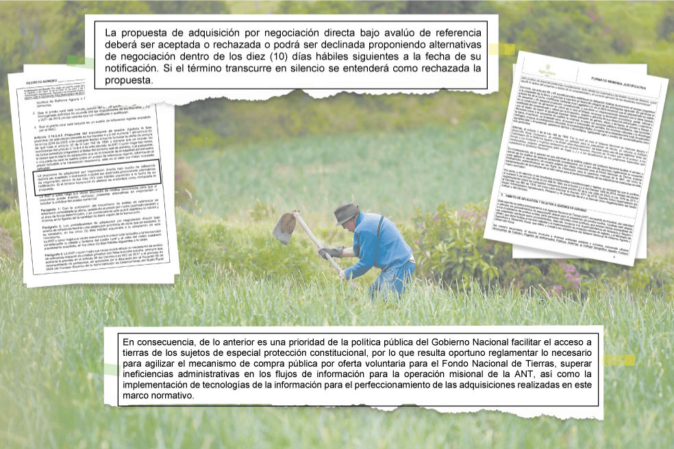 El borrador de decreto para acelerar la compra de tierras en el Gobierno del presidente Petro ya está abierto a comentarios.