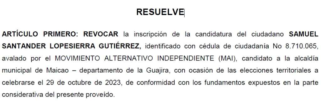 CNE revoca candidatura de Hombre Marlboro.