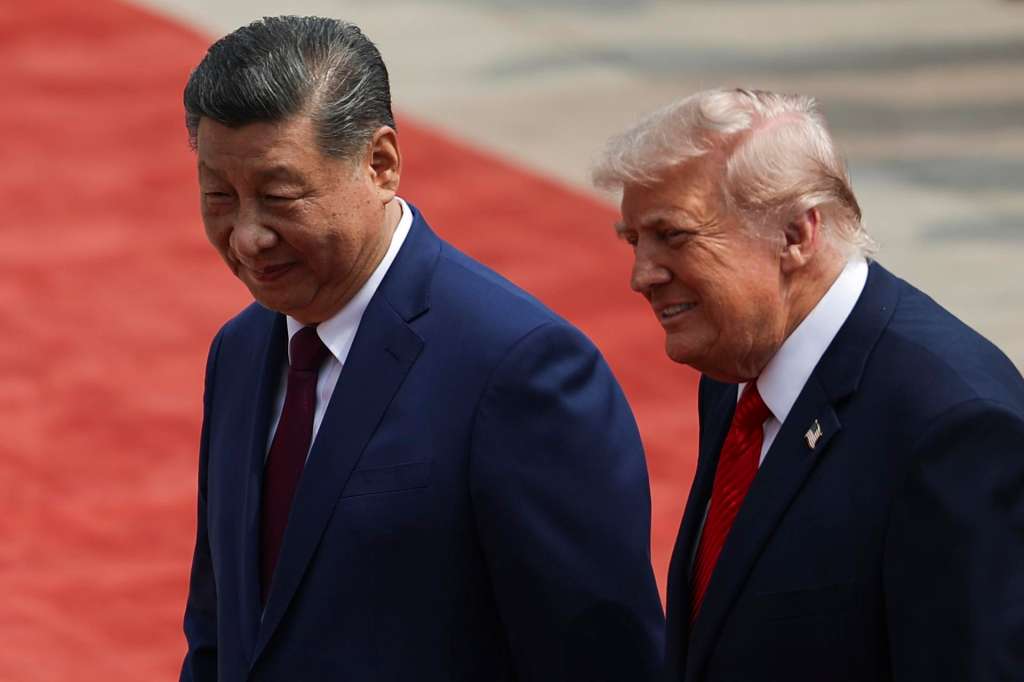 BEIJING (China), 14/05/2026.- Chinese President Xi Jinping attends a welcome ceremony with U.S. President Donald Trump at the Great Hall of the People in Beijing, China, 14 May 2026. EFE/EPA/Maxim Shemetov / POOL