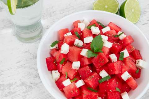 Receta: ensalada de sandía con queso feta