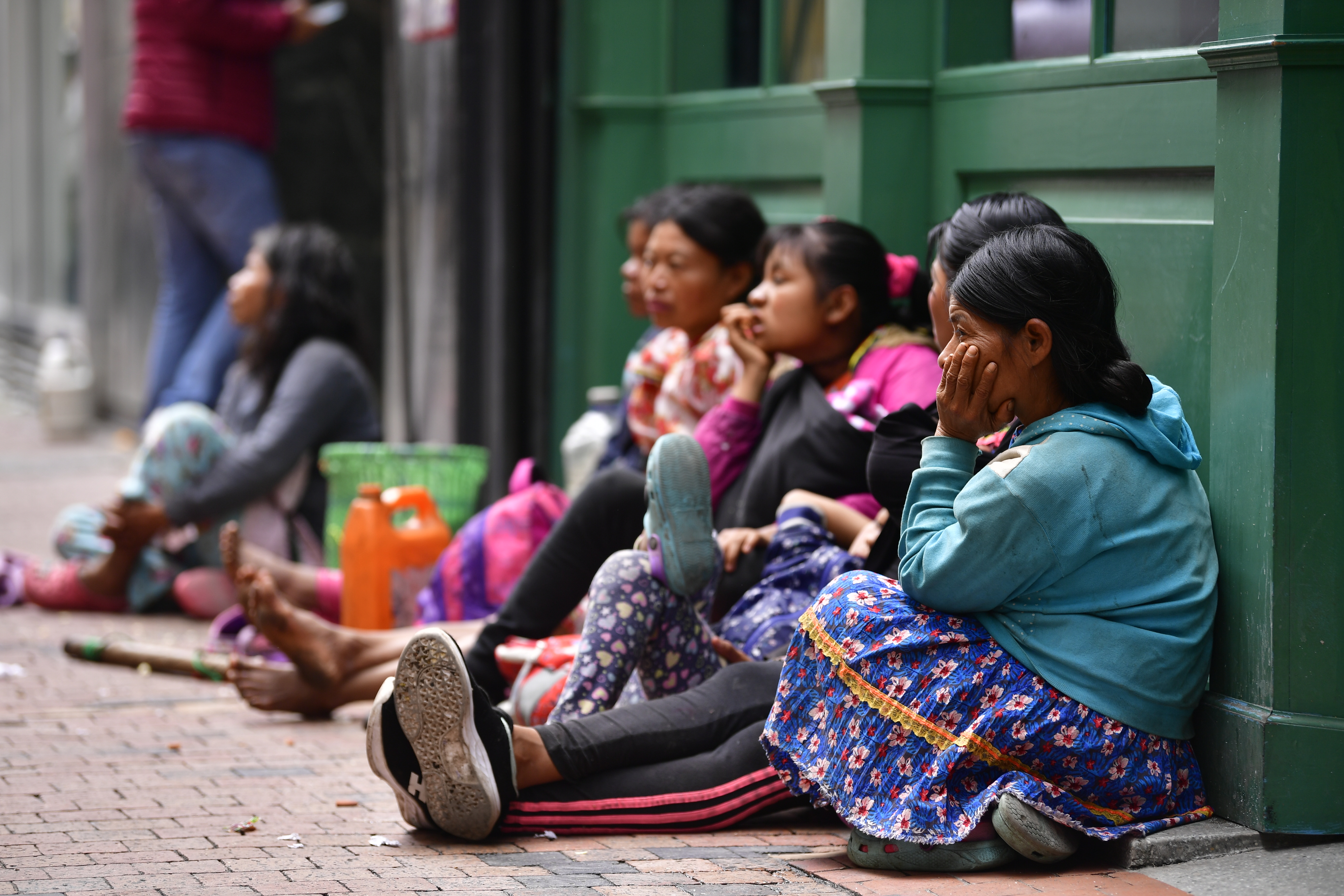 Indígenas que se tomaron la carrera 8 con calle 12