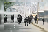 Encapuchados atravesaron un bus durante enfrentamientos en la U. de Antioquia