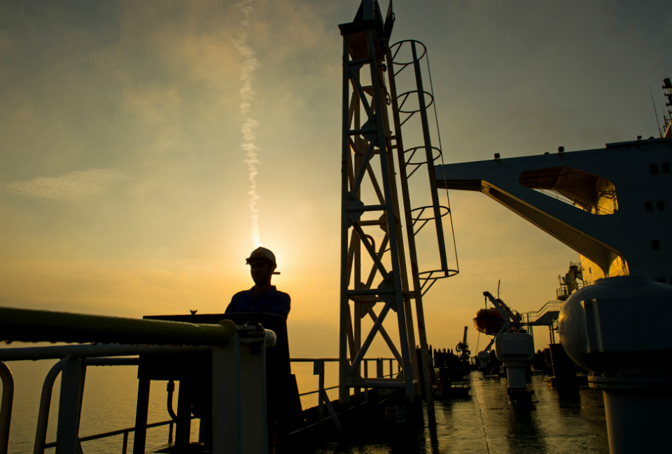 Cubierta de petrolero 'Devon' en el Golfo Pérsico. / Bloomberg