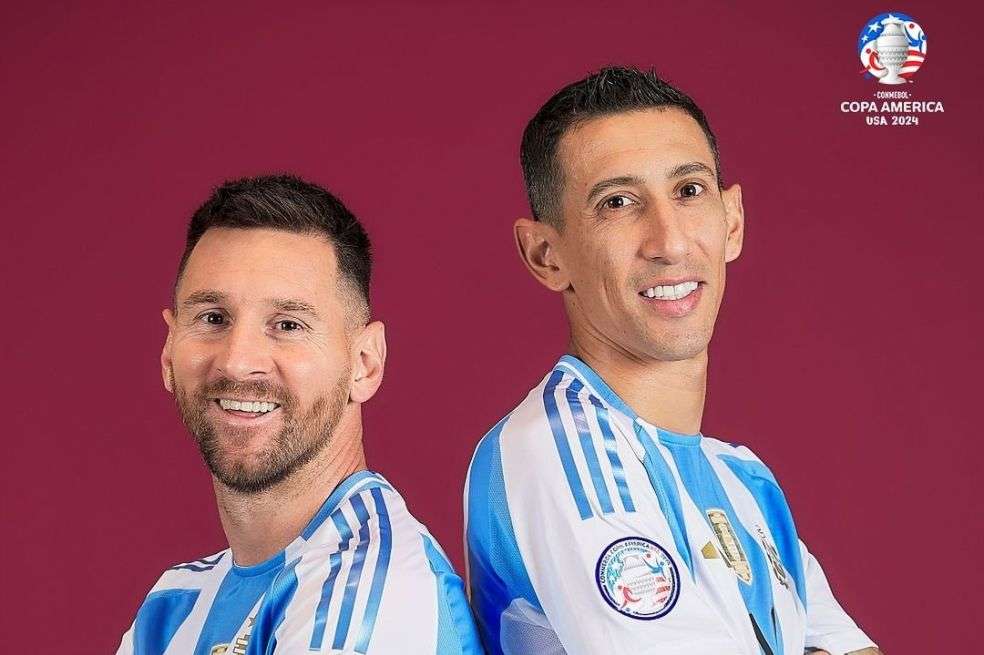 Lionel Messi y Ángel Di María, referentes del fútbol mundial e ídolos de la selección de Argentina.