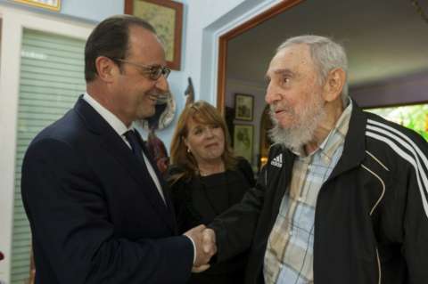 Hollande se reúne con Fidel Castro en histórica visita a la Cuba del "deshielo"