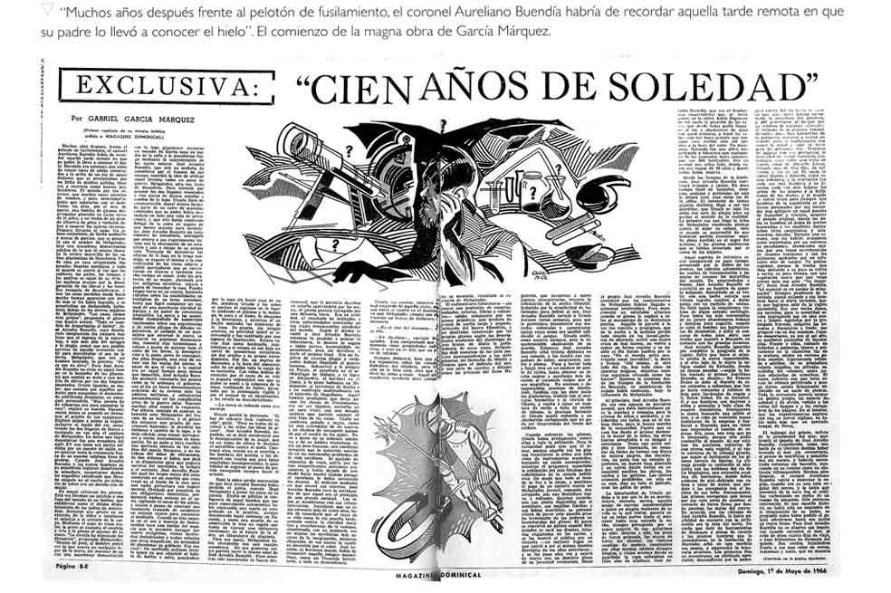 El primer capítulo de ‘Cien años de soledad’, publicado en El Magazín de El Espectador.  / Archivo
