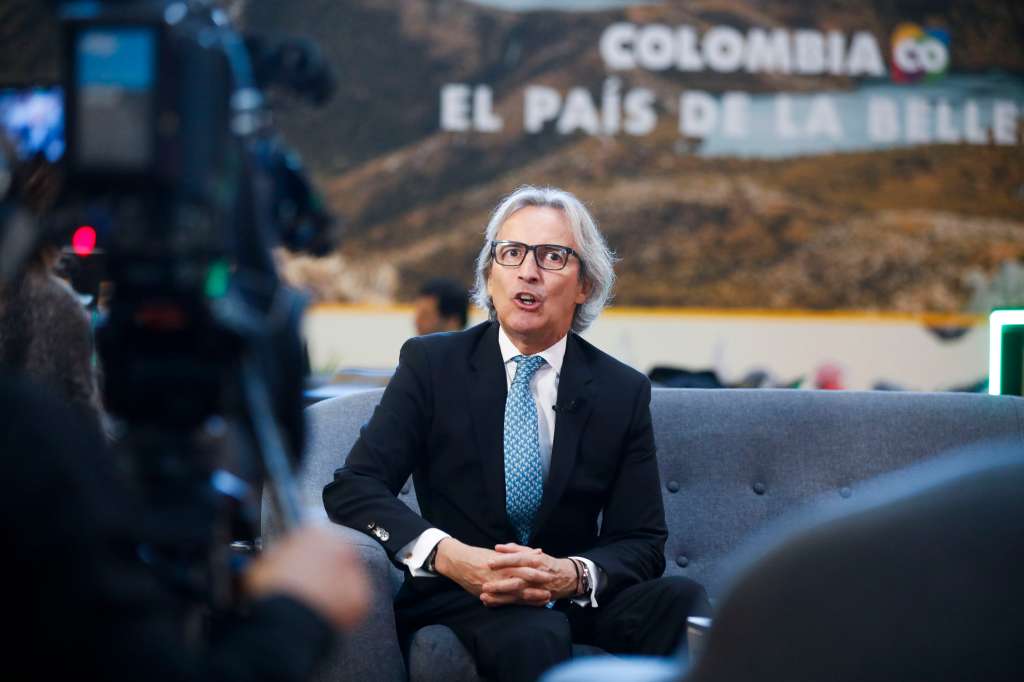 MADRID, 30/10/2023.- Eduardo Ávila Navarrete, embajador de Colombia en España, durante una entrevista con la Agencia Efe en el inicio de la "Macrorrueda Madrid 2023" organizada por ProColombia EFE/David Fernández