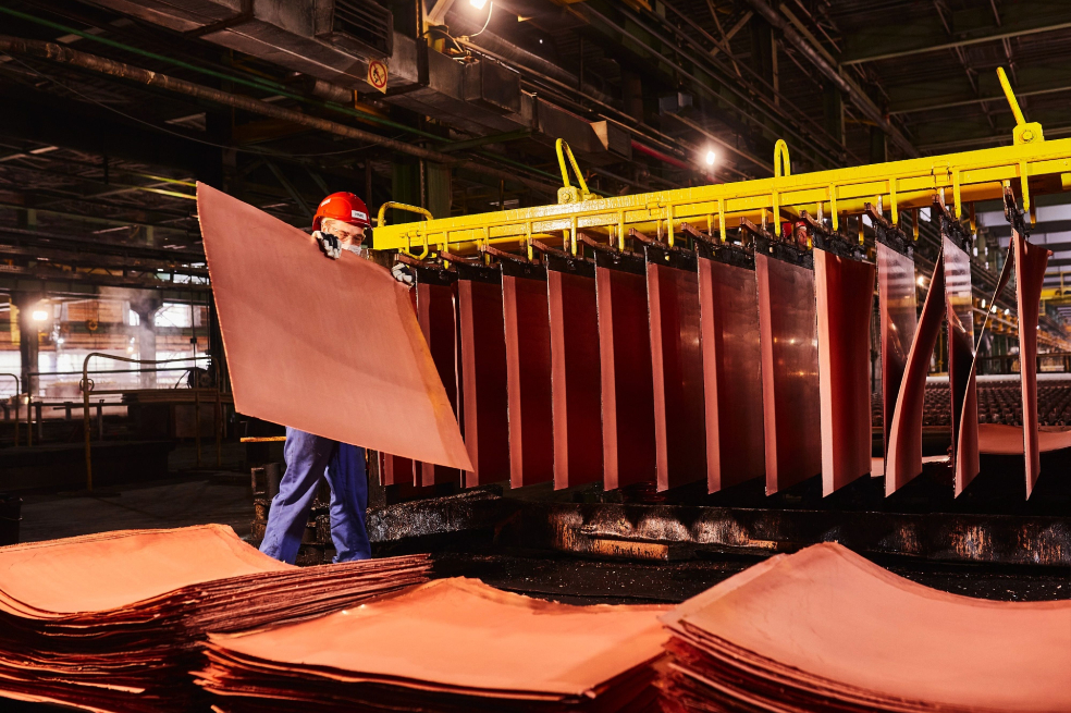 Producción de cobre en Polonia.