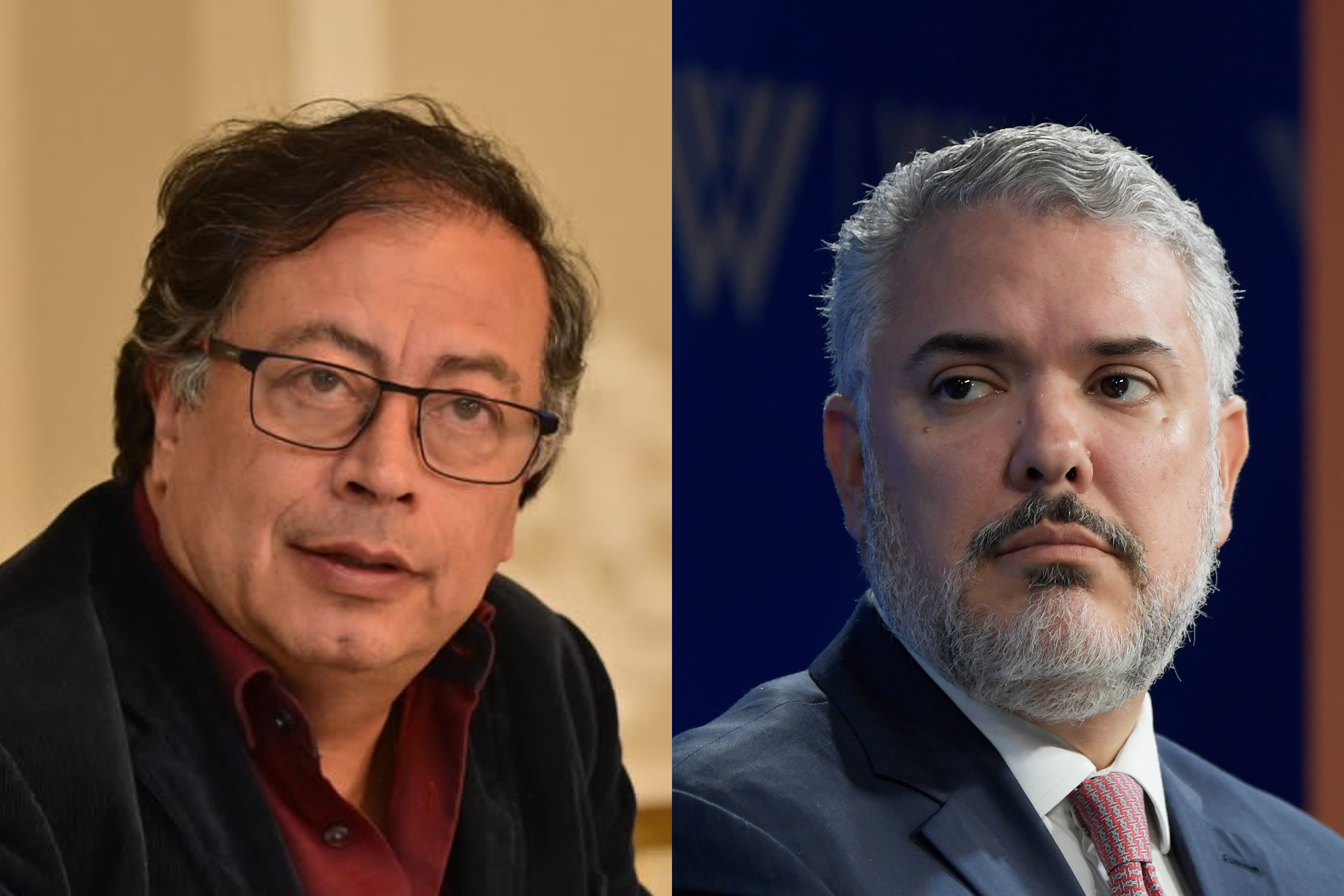 El presidente de Colombia, Gustavo Petro, y el expresidente Iván Duque.