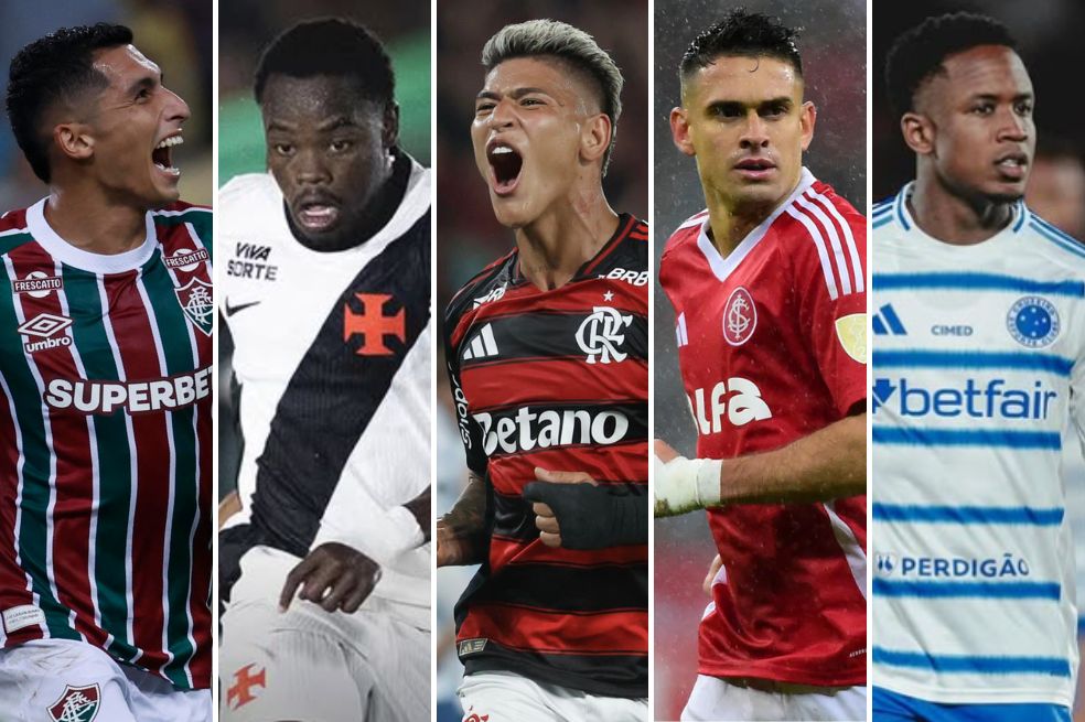 De izq. a der.: Kevin Serna, Andrés Gómez, Jorge Carrascal, Rafael Santos Borré y Luis Sinisterra.