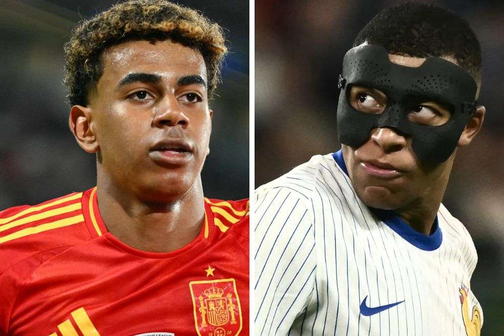Lamine Yamal (España) y Kylian Mbappé (Francia), figuras de sus equipos en la Eurocopa 2024.