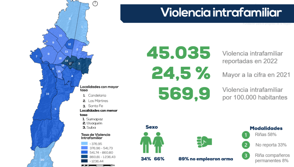 Cifras de violencia intrafamiliar en la capital en 2022.