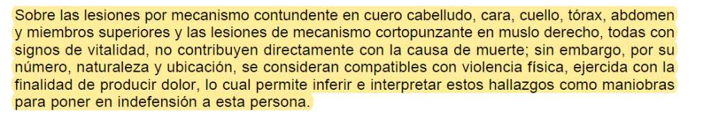 Captura de pantalla de necropsia de Jesús David Díaz.