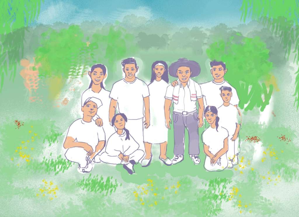 Ilustración inspirada en el reencuentro de los familiares y la víctima de desaparición.