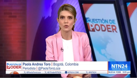 Presentadora de noticias RCN recibió golpe en directo (Video)