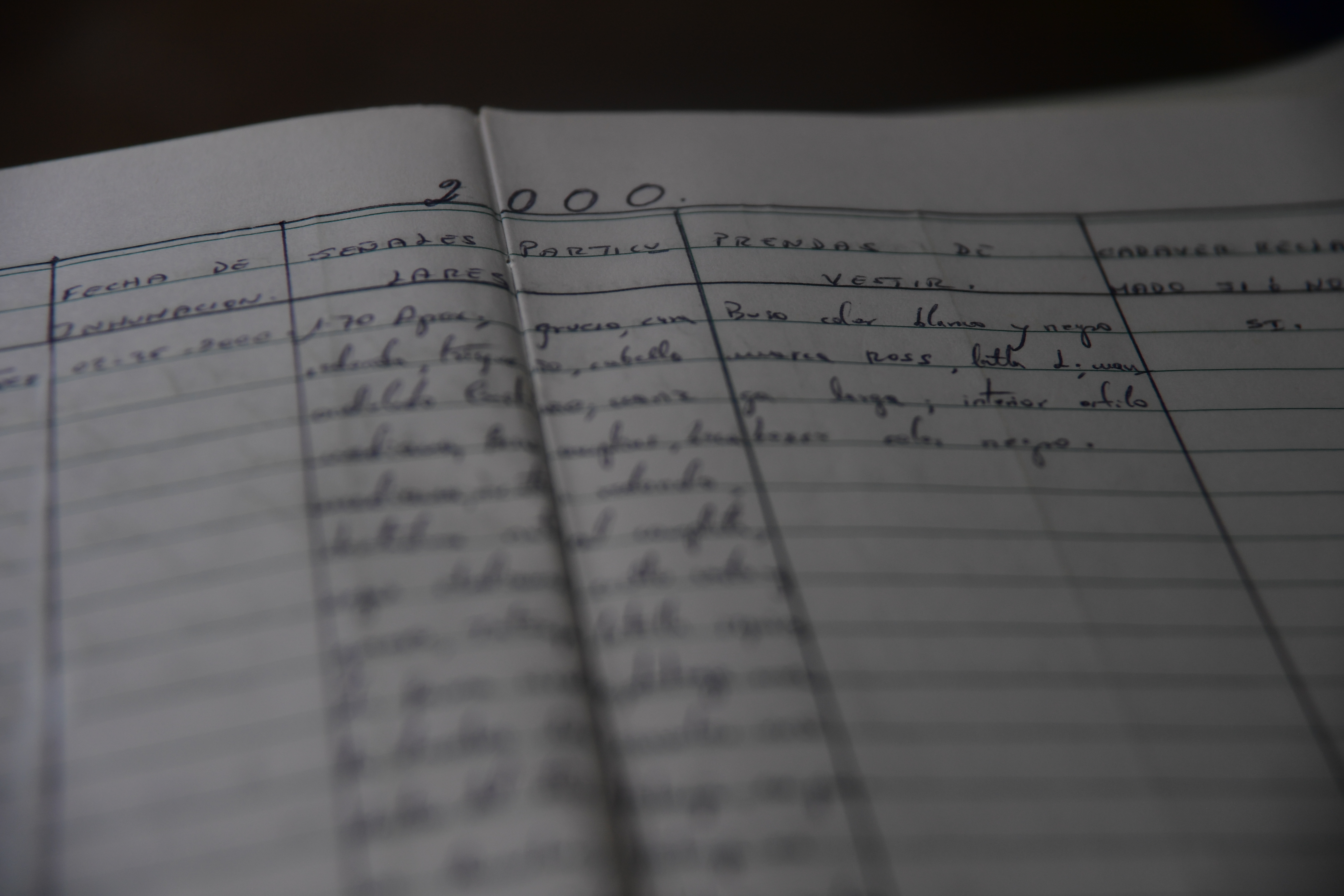 En su cuaderno Inés Mejía anotaba datos como la ropa o las señas particulares que tenían los desaparecidos cuando ella los rescataba del río Cauca.