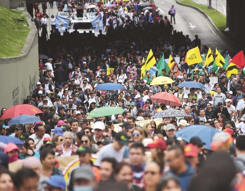 Unas 10.000 personas confluyeron en el centro de Bogotá durante la jornada. / Gustavo Torrijos