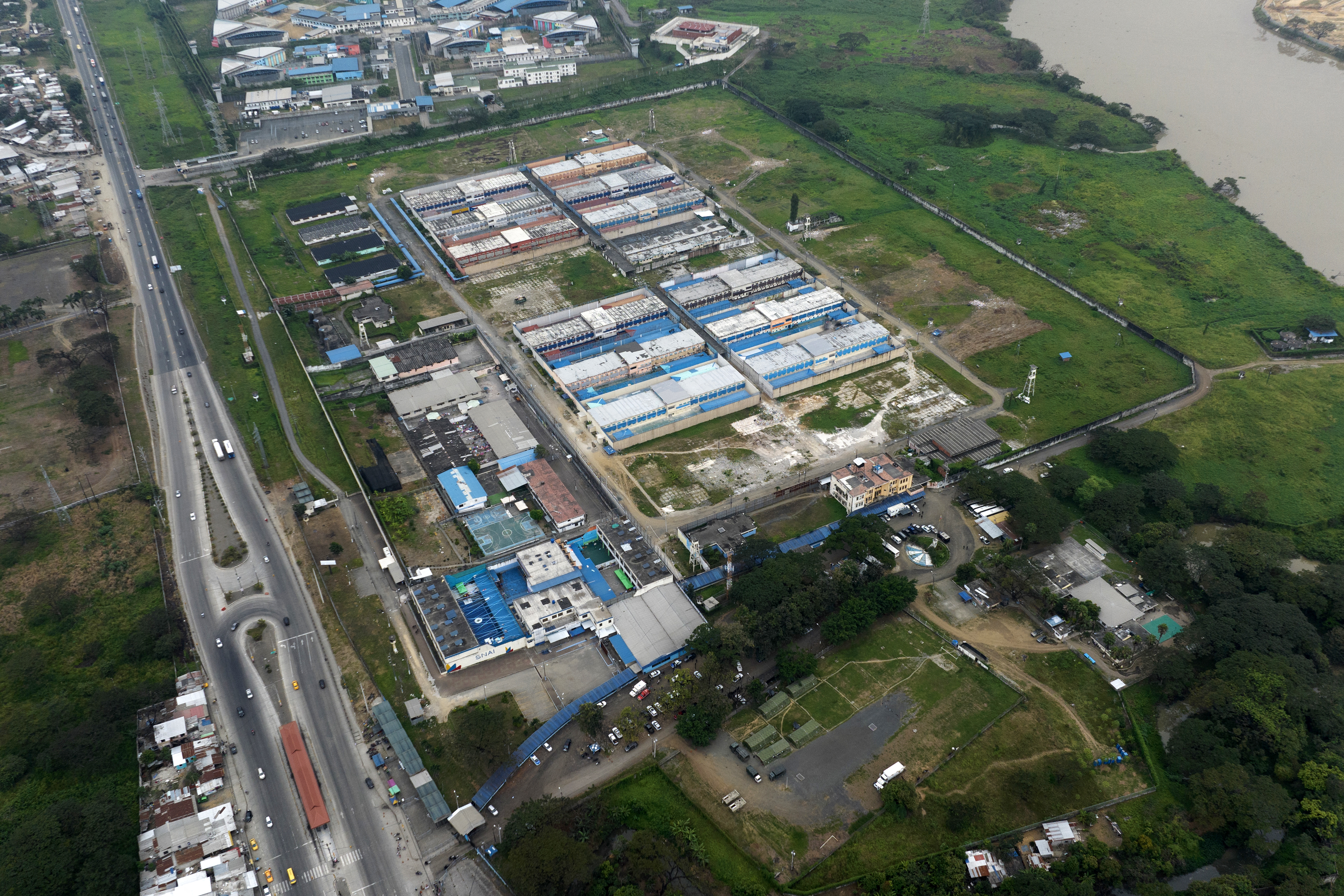 Vista aérea de Guayas 1, en donde los seis colombianos fueron asesinados.