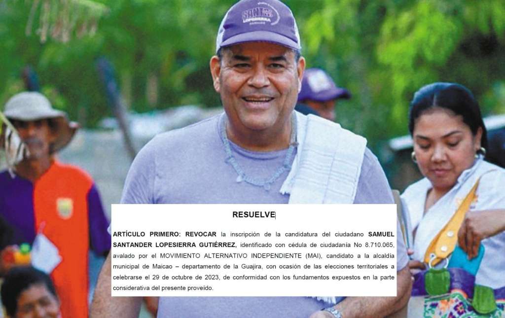 Samuel Santander Lopesierra, candidato a la alcaldía de Maicao.
