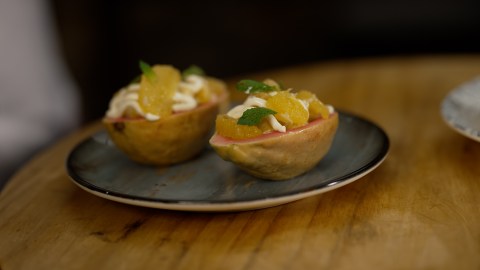 Recetas fáciles: postre de guayaba con durazno en almíbar y naranja