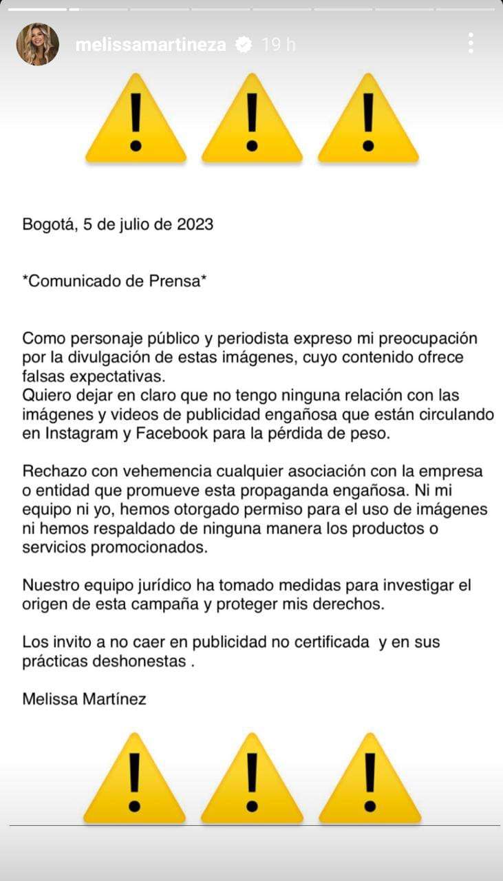 Melissa Martínez denunció que delincuentes usan su nombre para estafar en redes