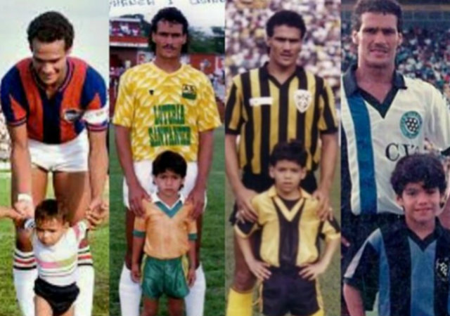 Falcao se acostumbró a salir con su padre a la cancha cuando él era futbolista profesional. / Archivo particular