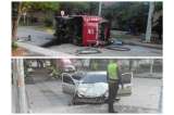 Buseta colisionó contra un carro en el norte de Barranquilla, hay 13 heridos