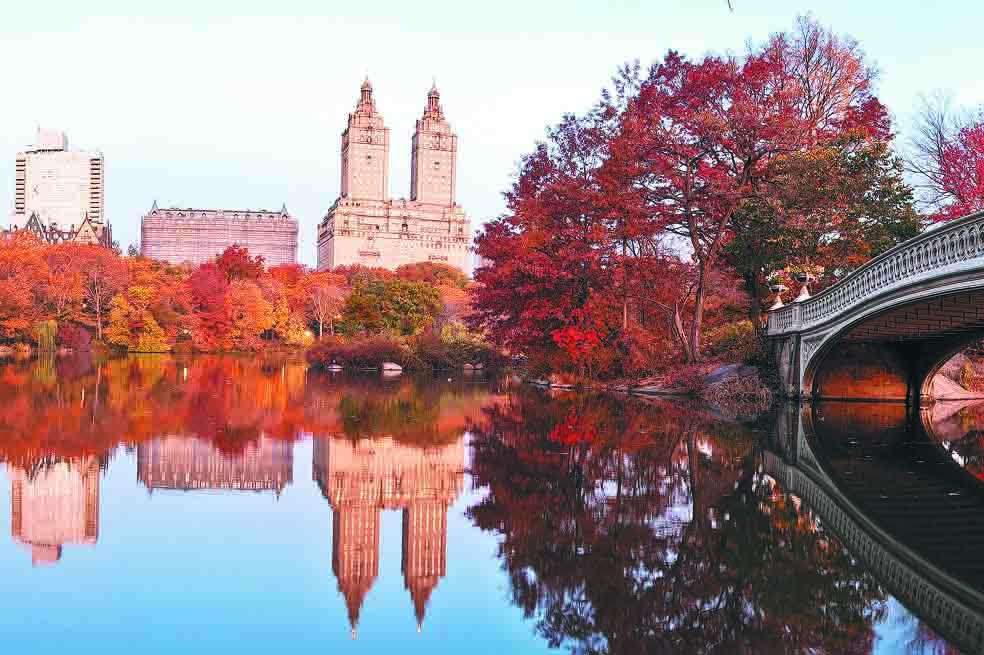 En esta época los árboles de Central Park se tiñen de rojos y ocres. Así despiden el verano y se preparan para afrontar el frío del invierno, que se extiende por dos meses. / Fotos: 123rf