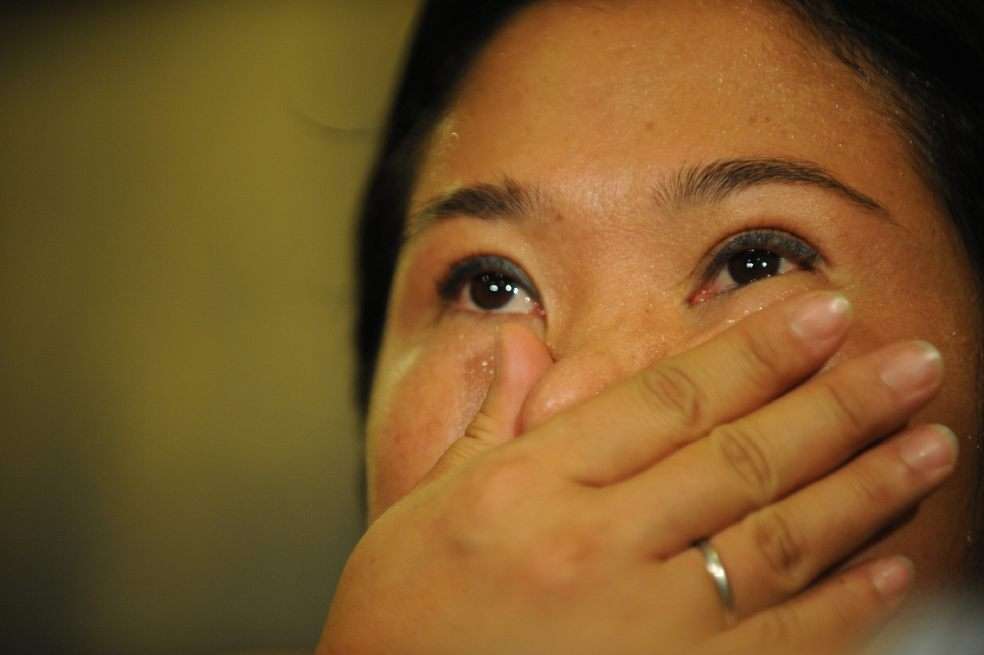 Keiko Fujimori en una rueda de prensa en Trujillo (Perú). / EFE