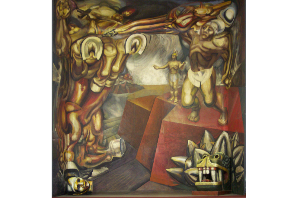 Mural de David Alfaro Siqueiros en el Tecpan, Tlatelolco. / Archivo particular