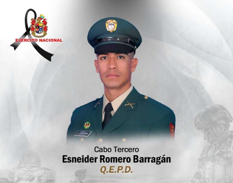 El cabo tercero Esnéider Romero Barragán falleció mientras realizaba labores de control en la vía entre Río de Oro y Aguachica.