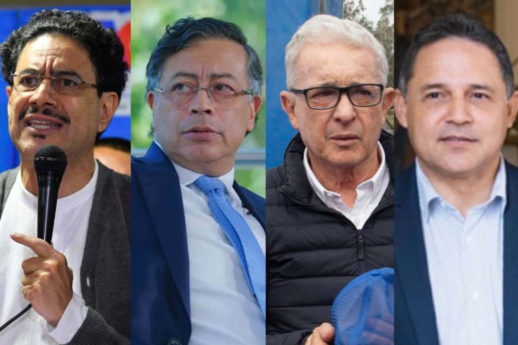 Iván Cepeda, Gustavo Petro, Álvaro Uribe Vélez y Honorio Henríquez.