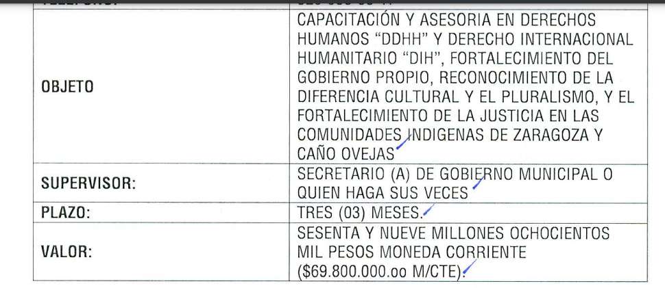 Captura de pantalla del contrato.