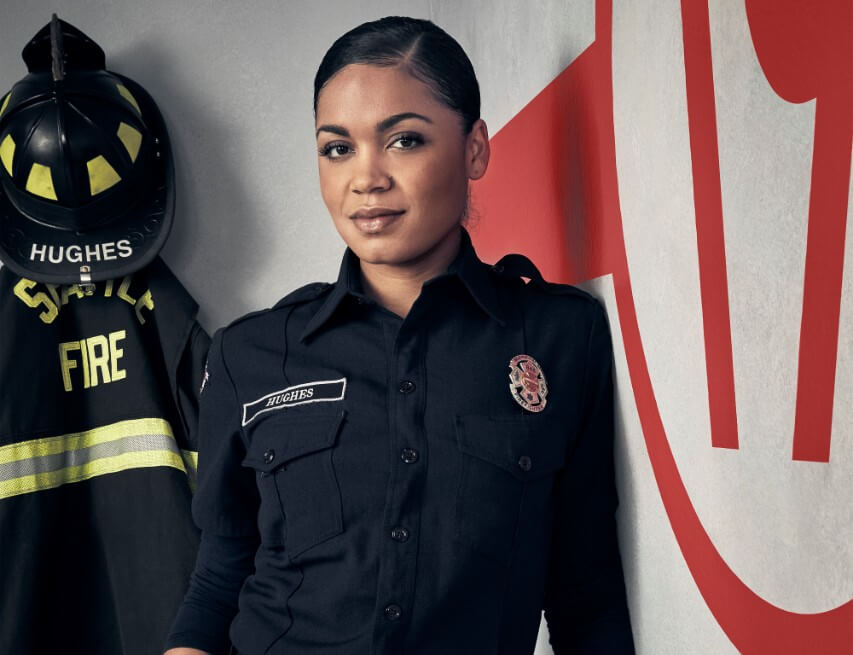 La actriz Barrett Doss en su interpretación de Vic en la serie "Station 19". / Cortesía Sony Channel