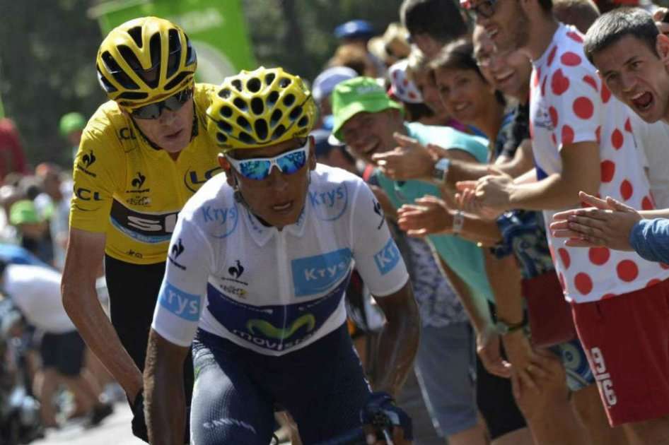 Nairo Quintana ganó en 2013 y 2015 la camiseta blanca como mejor joven del Tour. Foto: AFP