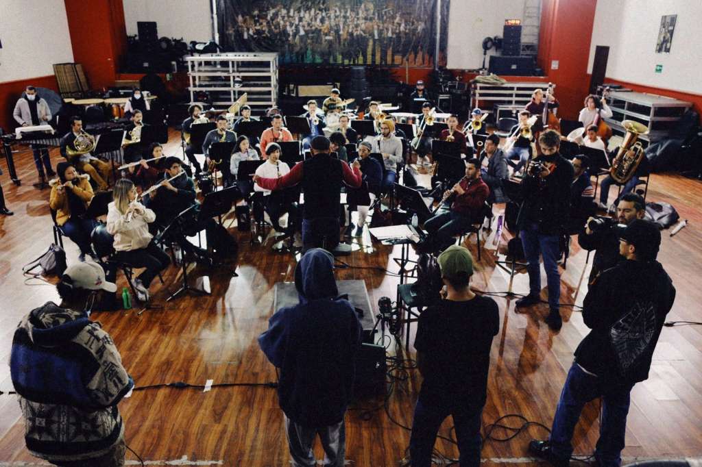 Los músicos de la Banda Filarmónica Juvenil (de la Orquesta Filarmónica de Bogotá) y los raperos ensayaron durante muchas jornadas para realizar la "Sinfonía de danza y Hip Hop".