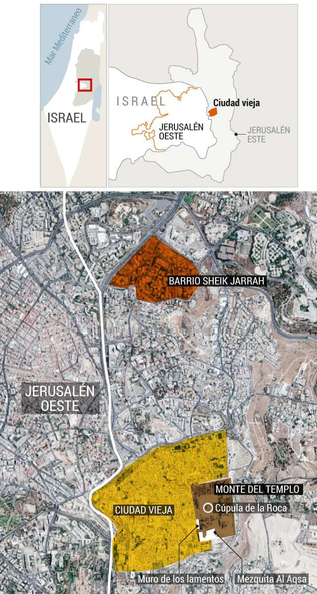 Israel y Palestina: una nueva crisis que preocupa al mundo. Mapa de la zona