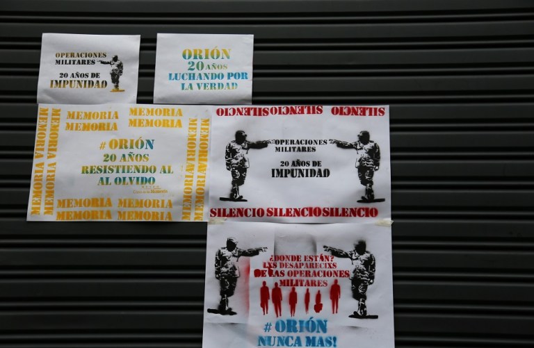 “Este año se cumplen 20 años de las operaciones militares, 20 años de dolor, injusticia, tristeza e impunidad”, Margarita Restrepo, lideresa e integrante de Mujeres Caminando por la Verdad.