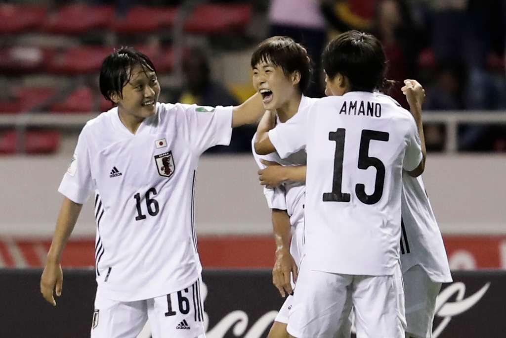 AMDEP5970. SAN JOSÉ (COSTA RICA), 25/08/2022.- Maika Hamano (c) de Japón celebra un gol hoy, en un partido de las semifinales de la Copa Mundial Femenina Sub-20 entre Brasil y Japón, en el estadio Nacional en San José (Costa Rica). EFE/Jeffrey Arguedas