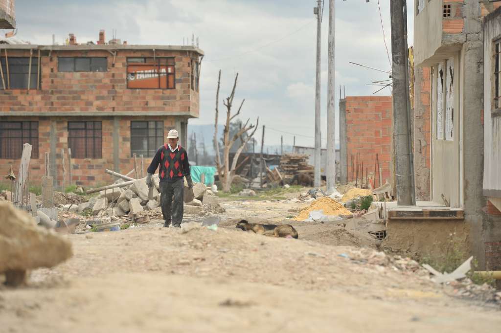 Predio de 5.200 metros cuadrados en Bosa donde viven 78 familias víctimas de tierreros; Ahora esperan ser desalojadas por las autoridades distritales.